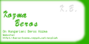 kozma beros business card